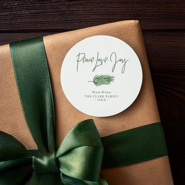 Sticker Rond "Peace Love Joy" (Créateur téléchargé)