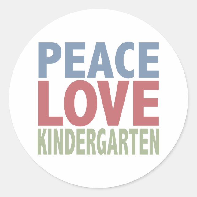 Sticker Rond Peace Love maternelle (Devant)