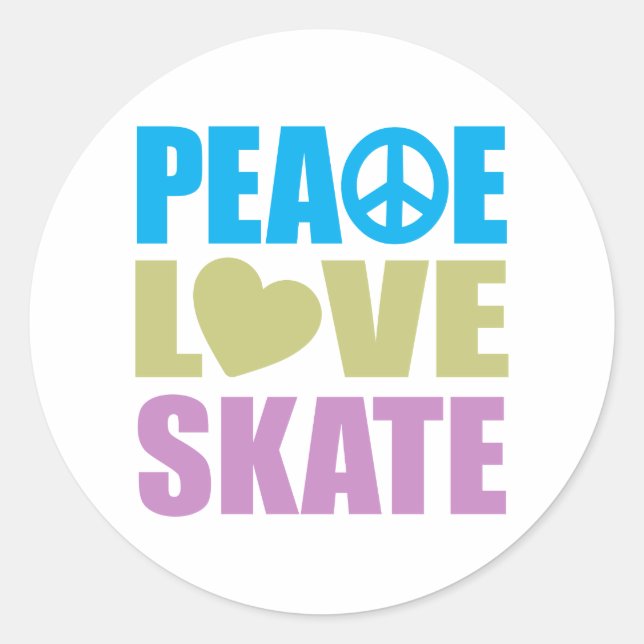 Sticker Rond Peace Love Pate (Devant)