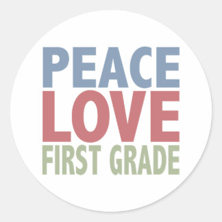 Sticker Rond Peace Love Première année