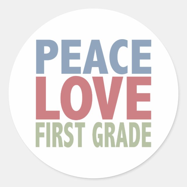Sticker Rond Peace Love Première année (Devant)