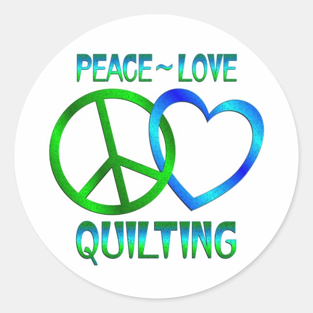 Sticker Rond Peace Love QUILTING (Devant)