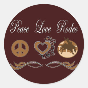 Sticker Rond Peace Love Rodeo