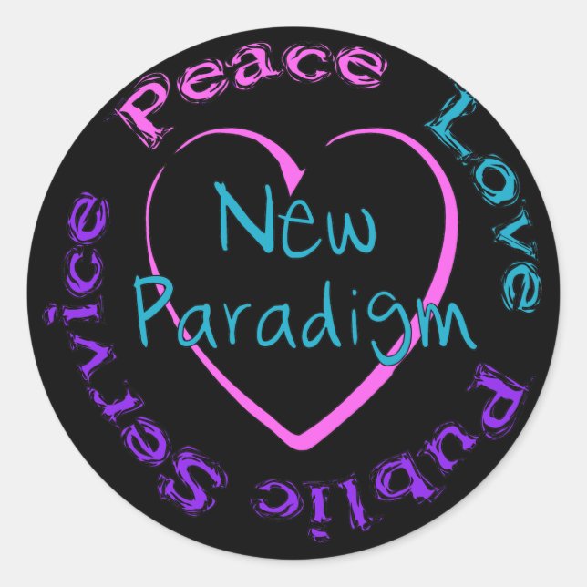 Sticker Rond Peace Love Service (Devant)