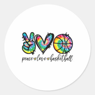 Sticker Rond Peace Love Sketll Tie Dye mignonne Sketll Amateurs