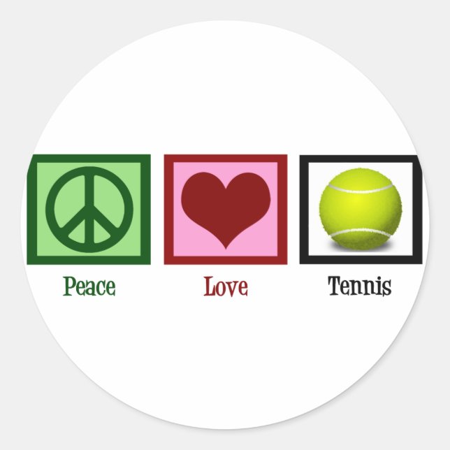 Sticker Rond Peace Love Tennis (Devant)