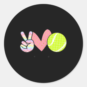 Sticker Rond Peace Love Tennis Pour N Little