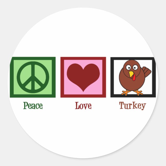 Sticker Rond Peace Love Turquie (Devant)