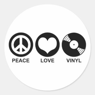 Sticker Rond Peace Love Vinyl