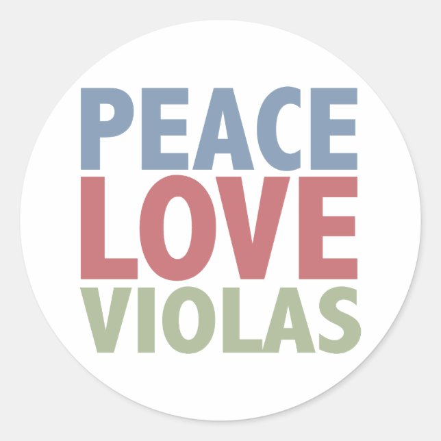 Sticker Rond Peace Love Violas (Devant)