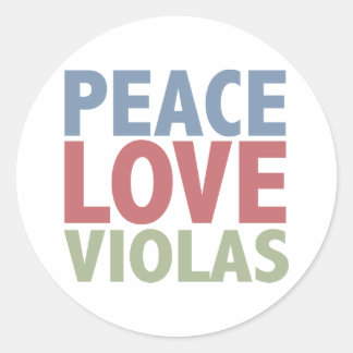 Sticker Rond Peace Love Violas