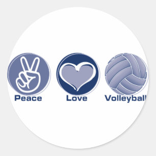 Sticker Rond Peace Love Volley
