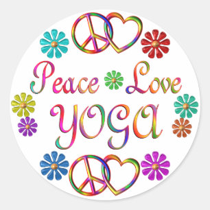 STICKER ROND PEACE LOVE YOGA