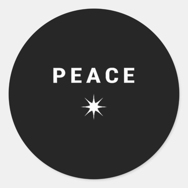 Sticker Rond Peace Minimalist Symbol  (Devant)