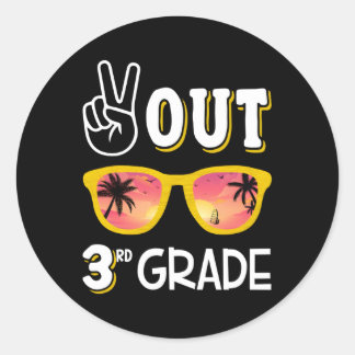 Sticker Rond Peace Out 3E Grade Pour 3E Grade