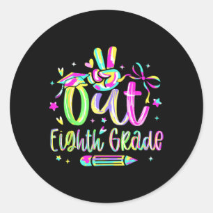 Sticker Rond Peace Out Huitième Grade Graduation Cl De 2025 Ens