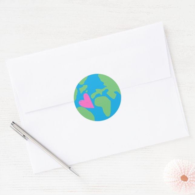 Sticker Rond Peaceful earth (Enveloppe)