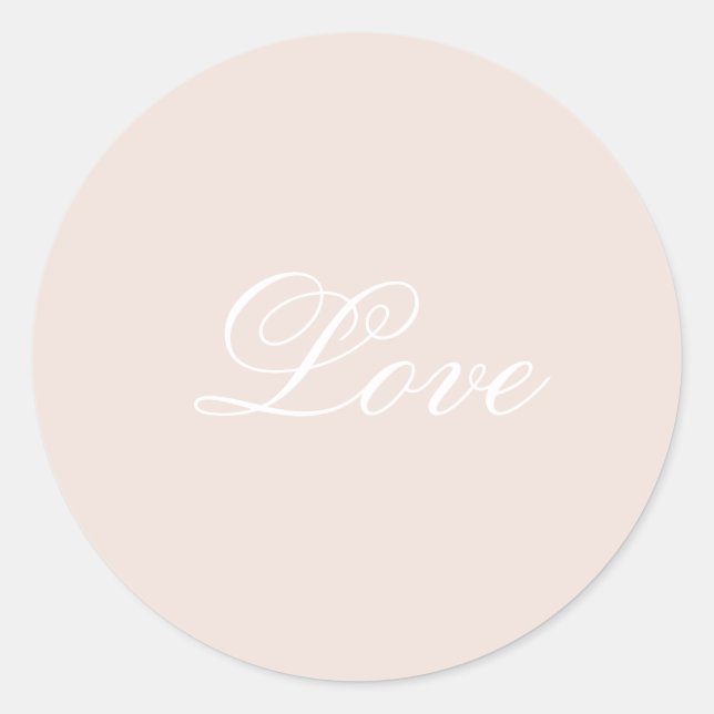 Sticker Rond Peach Blush Love Toujours Mariage (Devant)