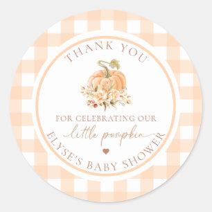 Sticker Rond Peach En vichy Chute Notre Petit Merci Citrouille
