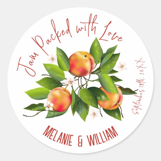 Sticker Rond Peach Fruit Jam (Devant)