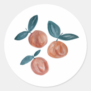 Sticker Rond Peach Painting Anniversaire Fête de Fille