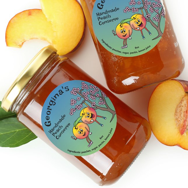 Sticker Rond Peach Pals Drôle Cartoon Jam Pie et plus (Créateur téléchargé)