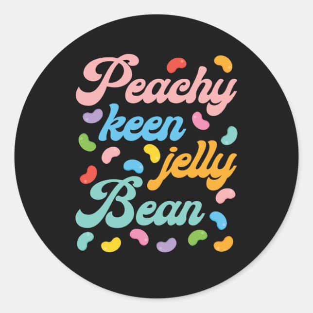 Sticker Rond Peachy Keen Jelly Bean (Devant)