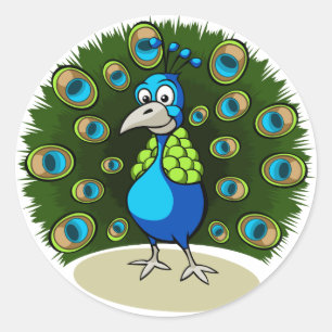 Sticker Rond Peacock