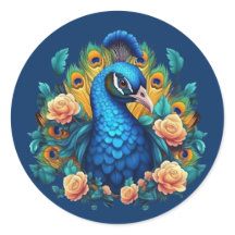 Peacock Avec Roses Peach