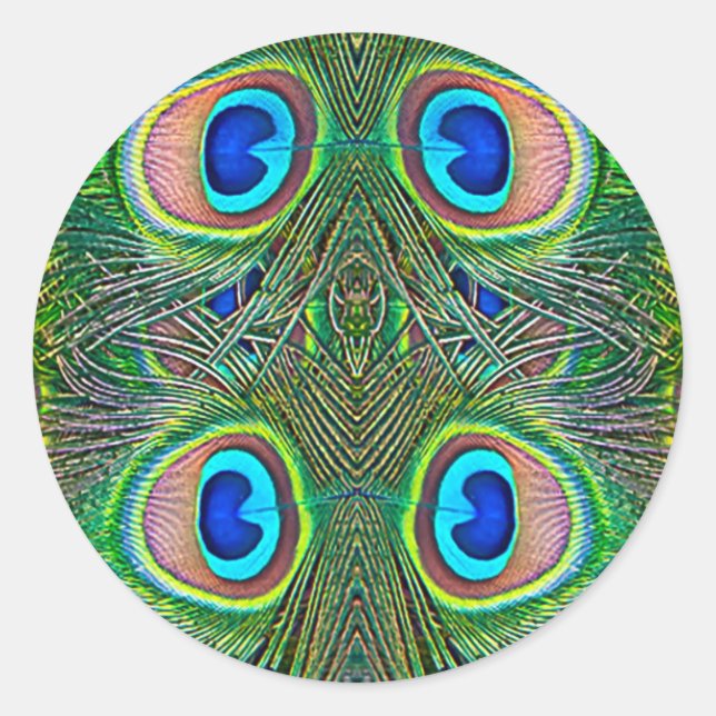 Sticker Rond Peacock Feathers (Devant)