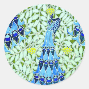 Sticker Rond Peacocks Art Nouveau
