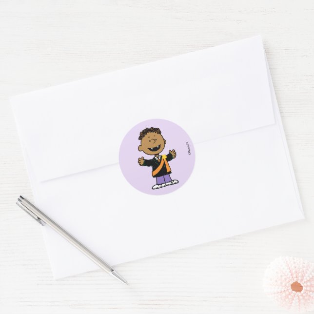 Sticker Rond Peanuts | Franklin Halloween Vampire (Enveloppe)