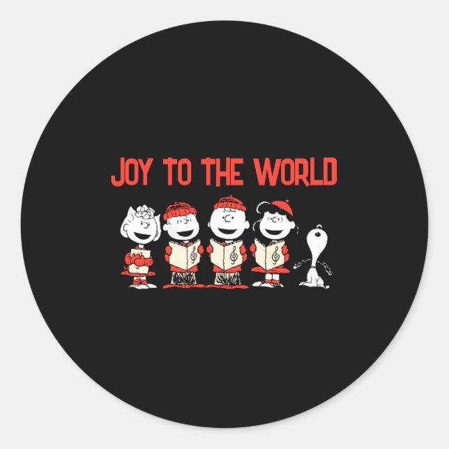 Sticker Rond Peanuts Merry Christmas Holiday Choir _1  (Devant)
