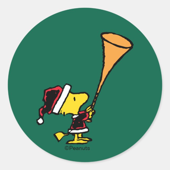 Sticker Rond Peanuts | Woodstock Santa Claus (Devant)
