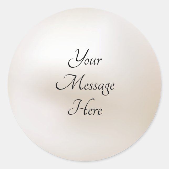 Sticker Rond Pearle blanche - Message personnalisé rond (Devant)