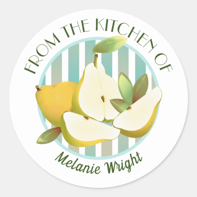 Sticker Rond Pears Fruit Canne (Devant)