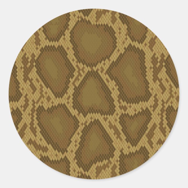 Sticker Rond Peau de serpent, motif reptile (Devant)