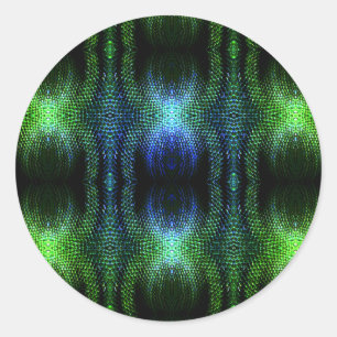 Sticker Rond Peau de serpent vert brillant