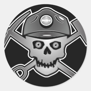 STICKER ROND PEAU MINEUR DE CHARBON