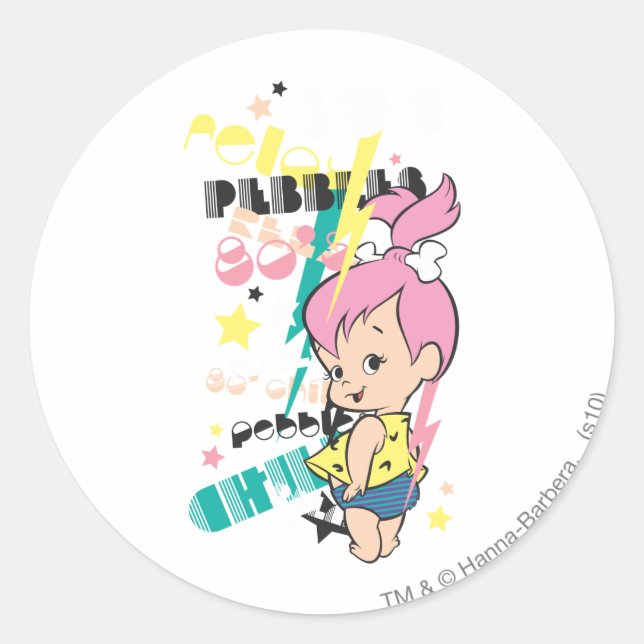 Sticker Rond PEBBLES™ 80s Punk (Devant)