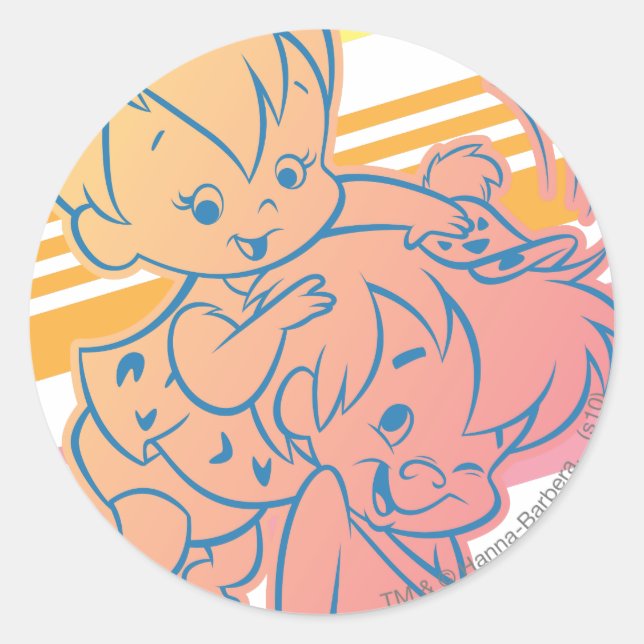 Sticker Rond PEBBLES™ Bam Bam Grooming (Devant)