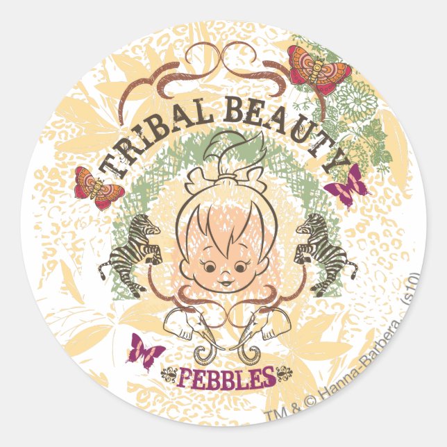 Sticker Rond PEBBLES™ Beauté tribale (Devant)