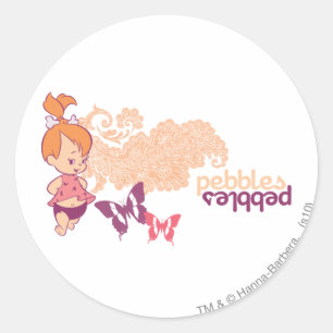 Sticker Rond PEBBLES™ et papillons