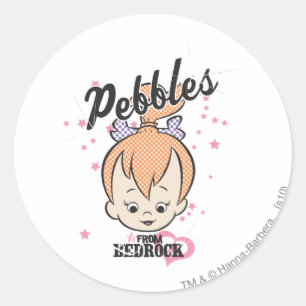 Sticker Rond PEBBLES™ Étoiles et coeurs