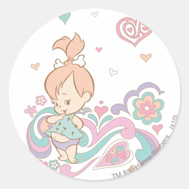 Sticker Rond PEBBLES™ Love Swirls (Devant)