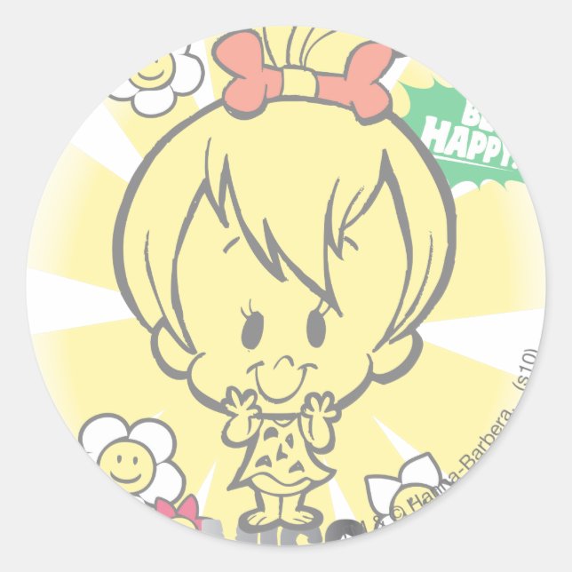 Sticker Rond PEBBLES™ Miss Merveilleuse (Devant)