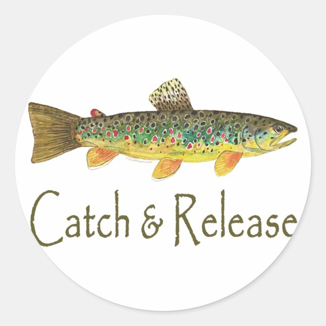 Sticker Rond Pêche à la capture et à la remise en liberté (Devant)