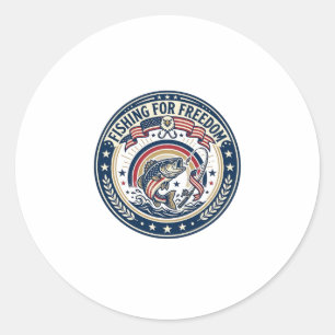Sticker Rond Pêche à la liberté Patriotique Loisirs Patriotique