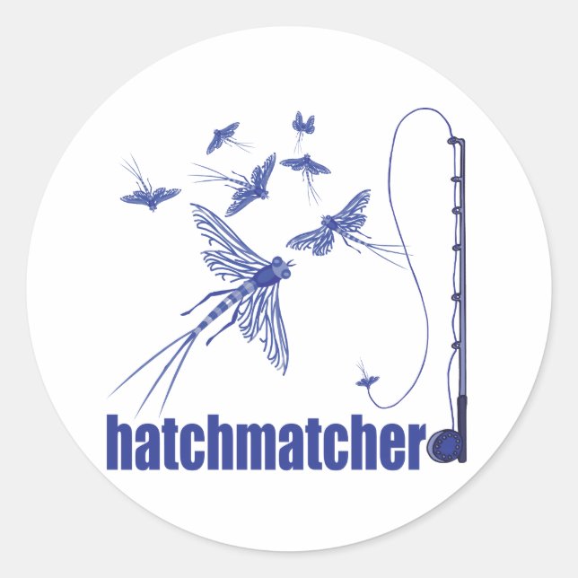 Sticker Rond Pêche à la mouche (Devant)