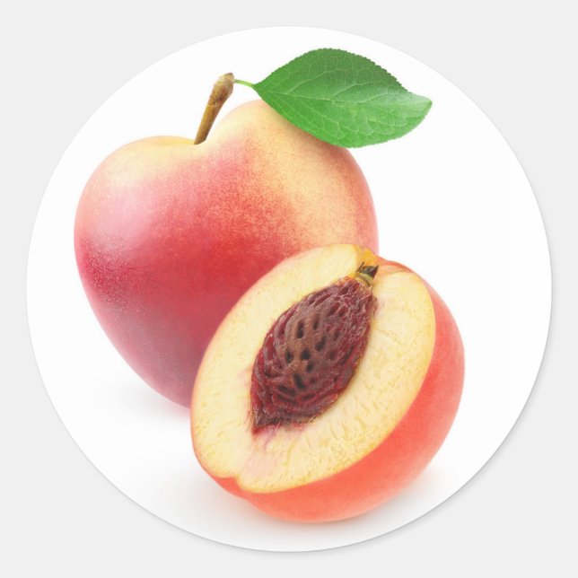 Sticker Rond Pêche à la nectarine fraîche (Devant)